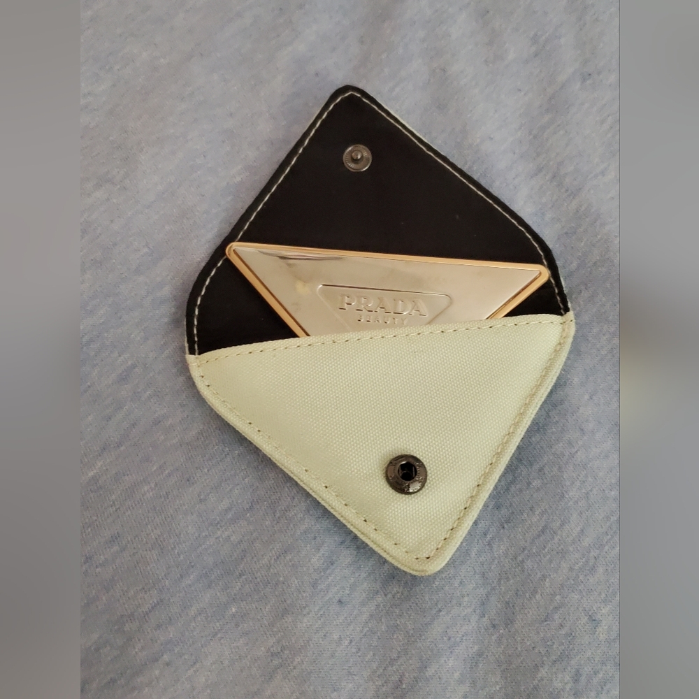 Prada Gold and Cream Triangle Mirror - Picture 3 of 4